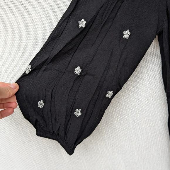 Free People Floral Embroidered Fable V-neck Empire Waist Midi Dress, size S - Picture 5 of 8